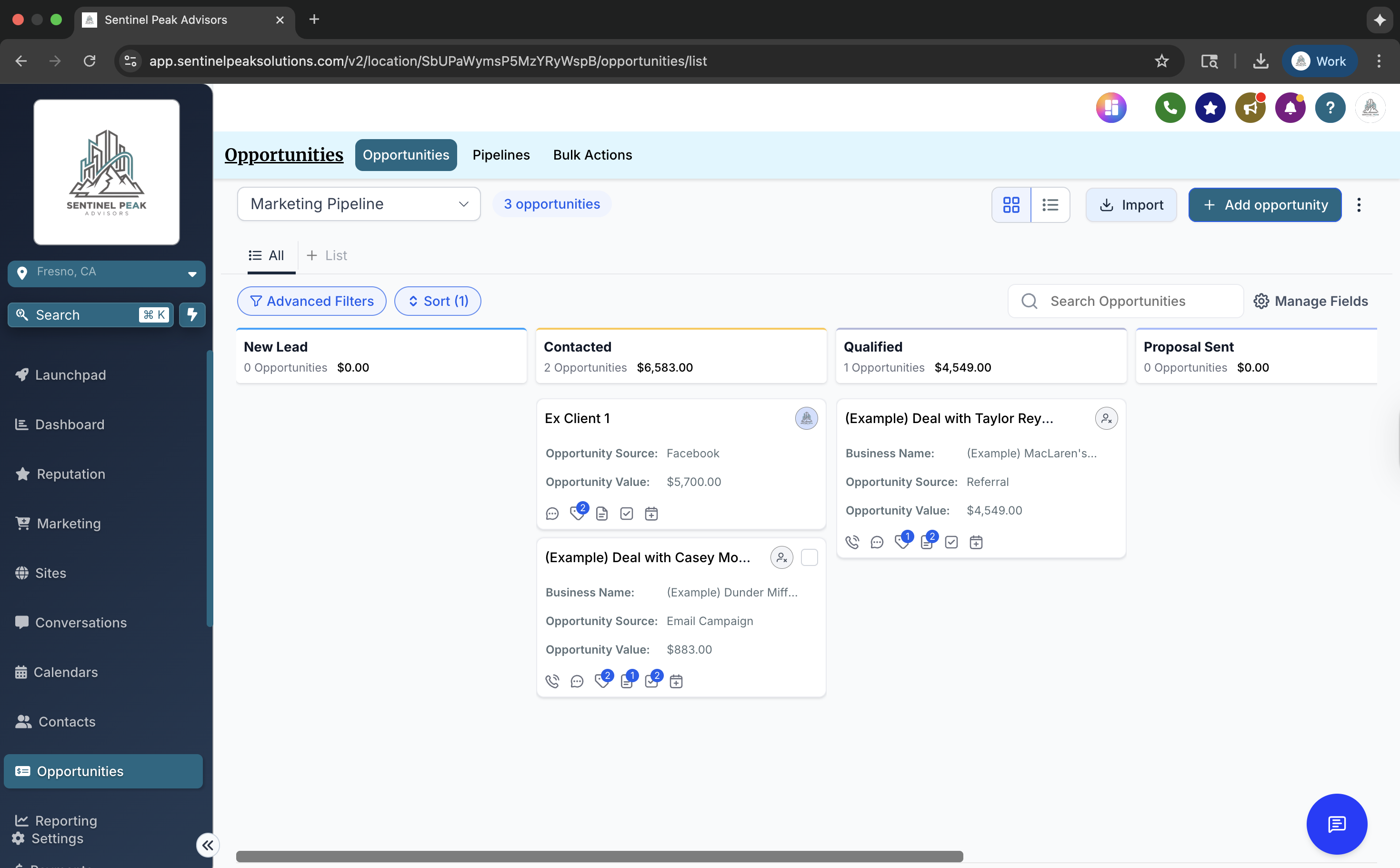 Opportunity Tracking