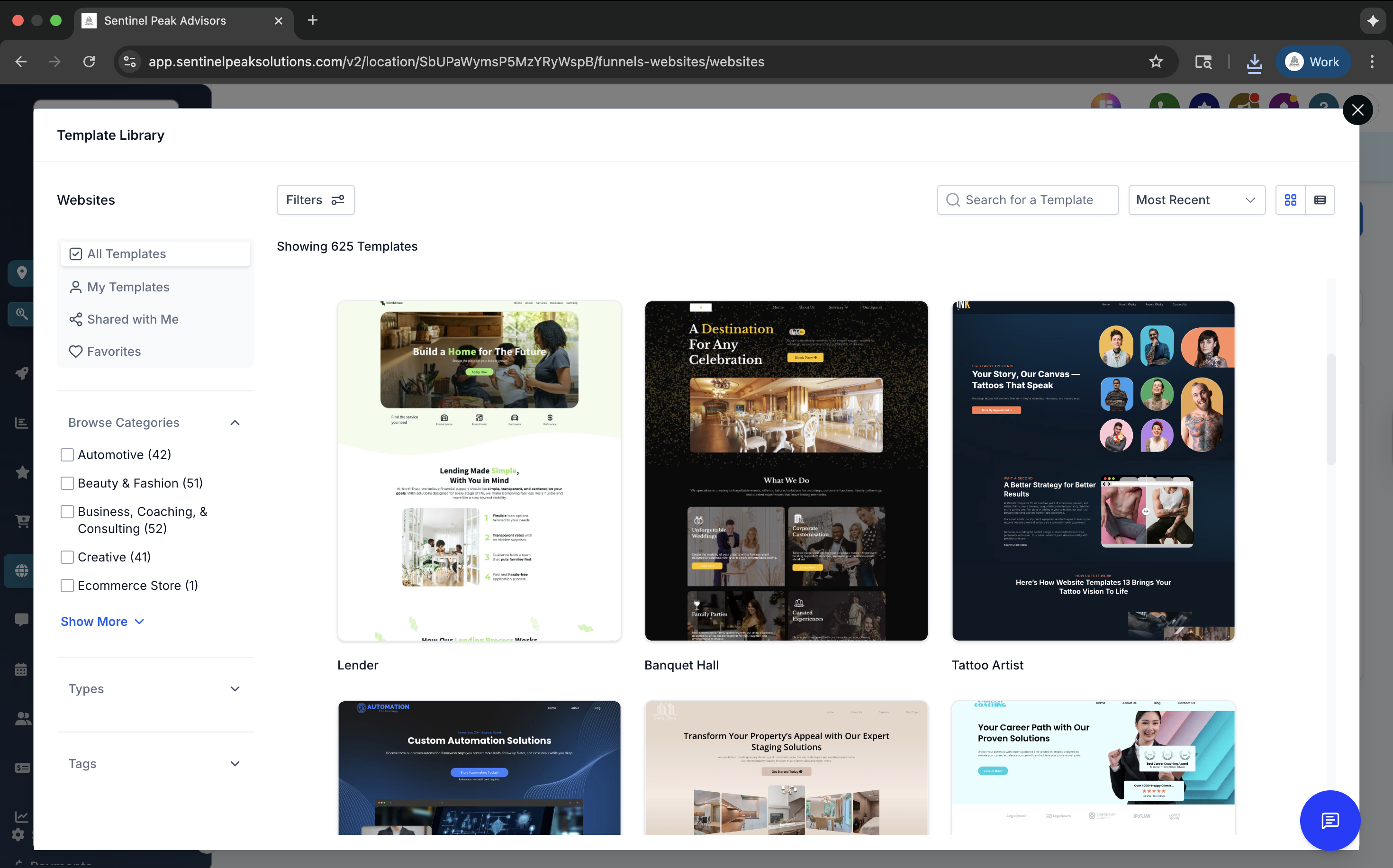 Website design templates